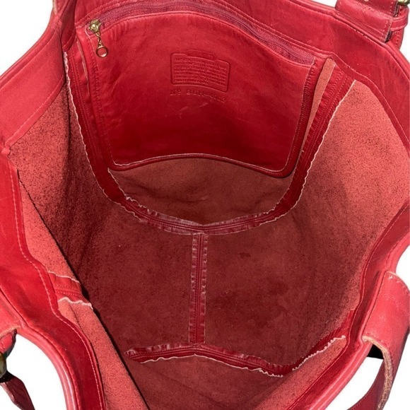 COACH VINTAGE DUFFLE SOHO XL CHERRY RED LEATHER BAG 4082 - Picture 11 of 15